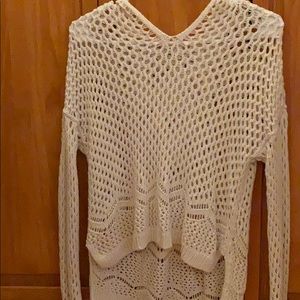 white sweater with hood